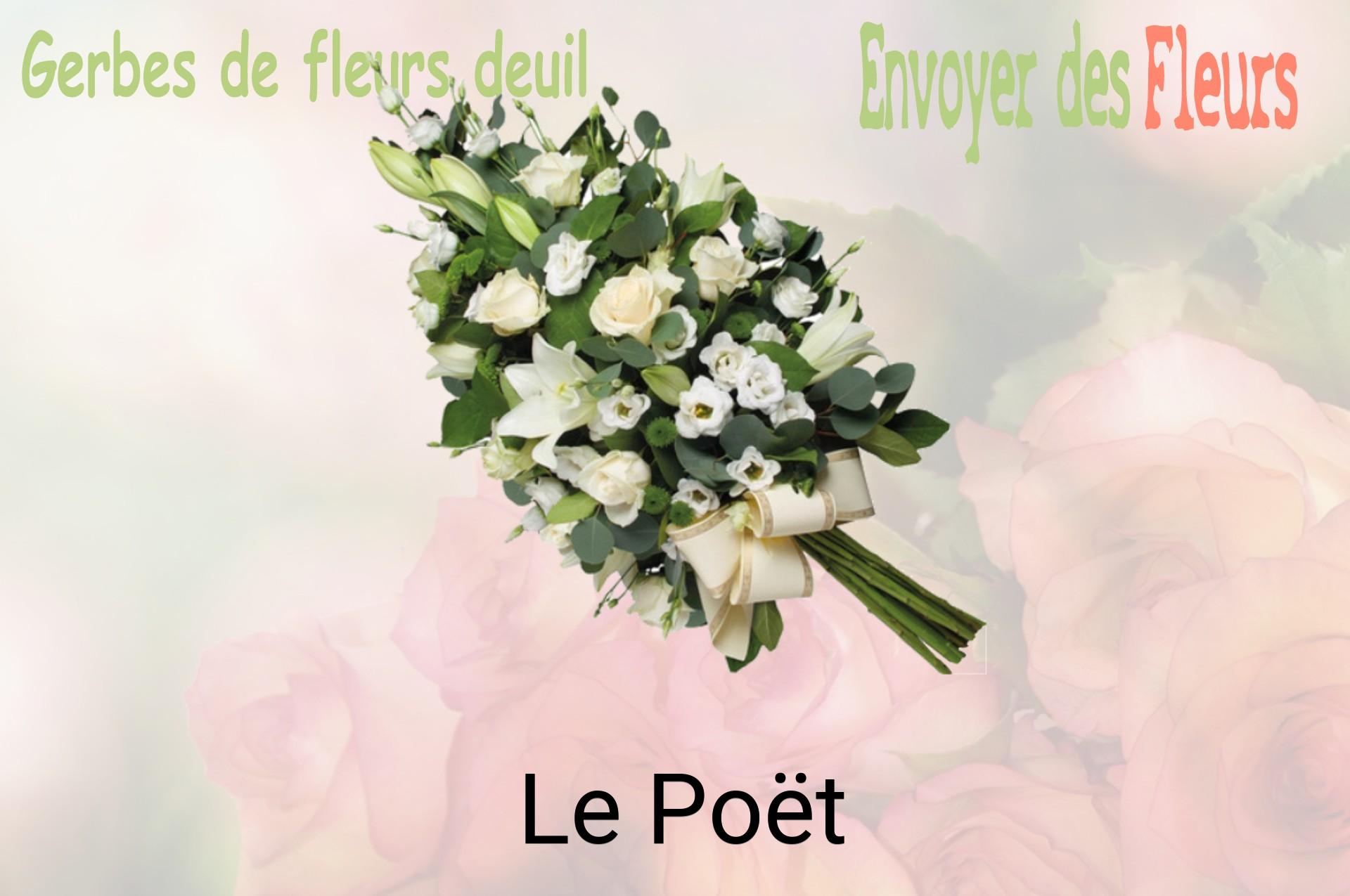 Gerbe de fleurs de deuil livrée à Le Poët